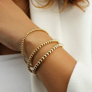Stackable Beaded Bracelet Gold